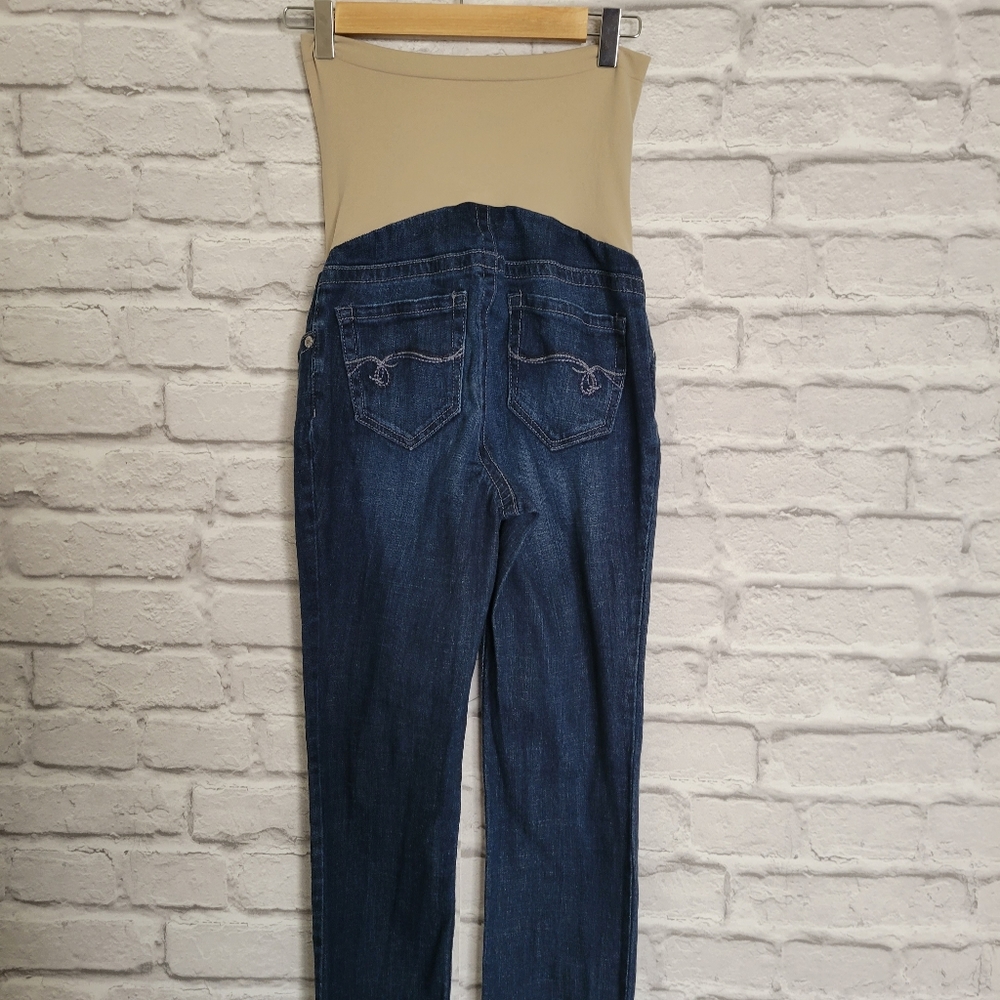 Indigo Blue maternity dark blue denim jeans size small
